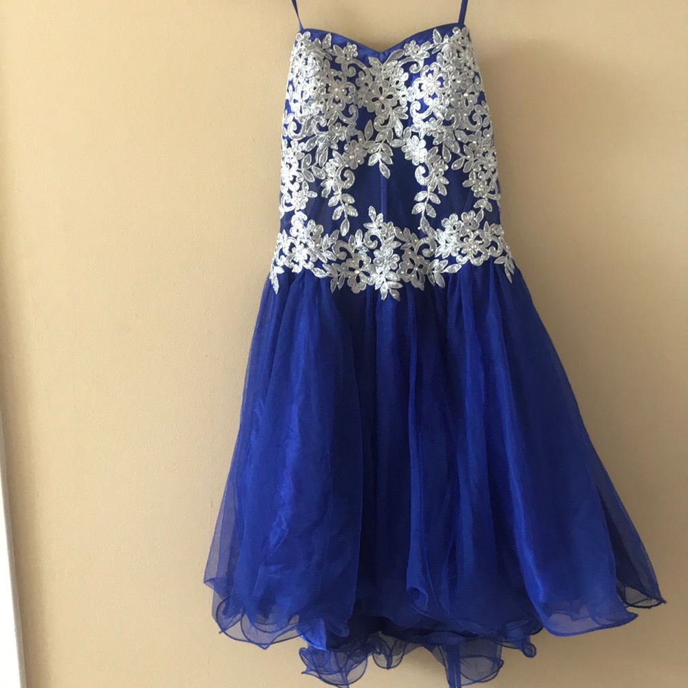 Blue corset Formal dress